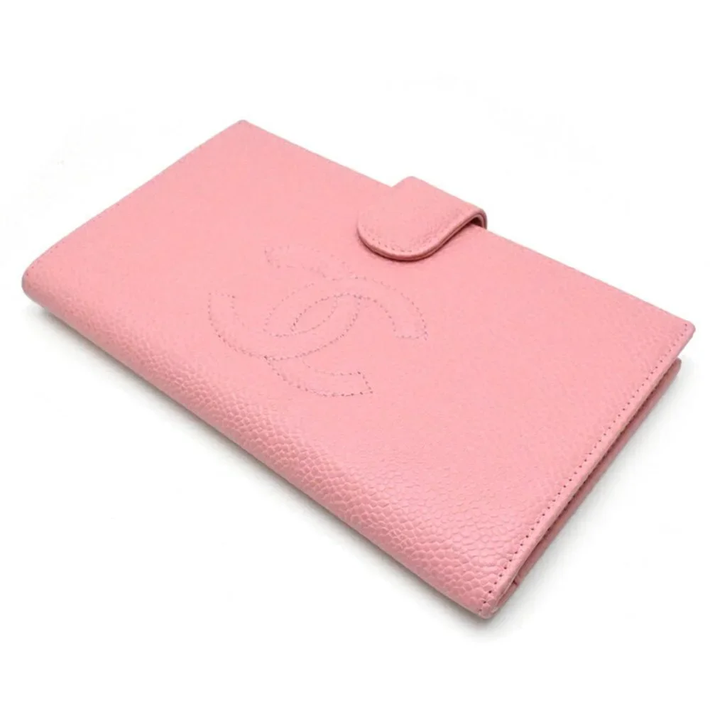 CHANEL Pink Caviar Leather Logo Wallet - Picture 3 of 10